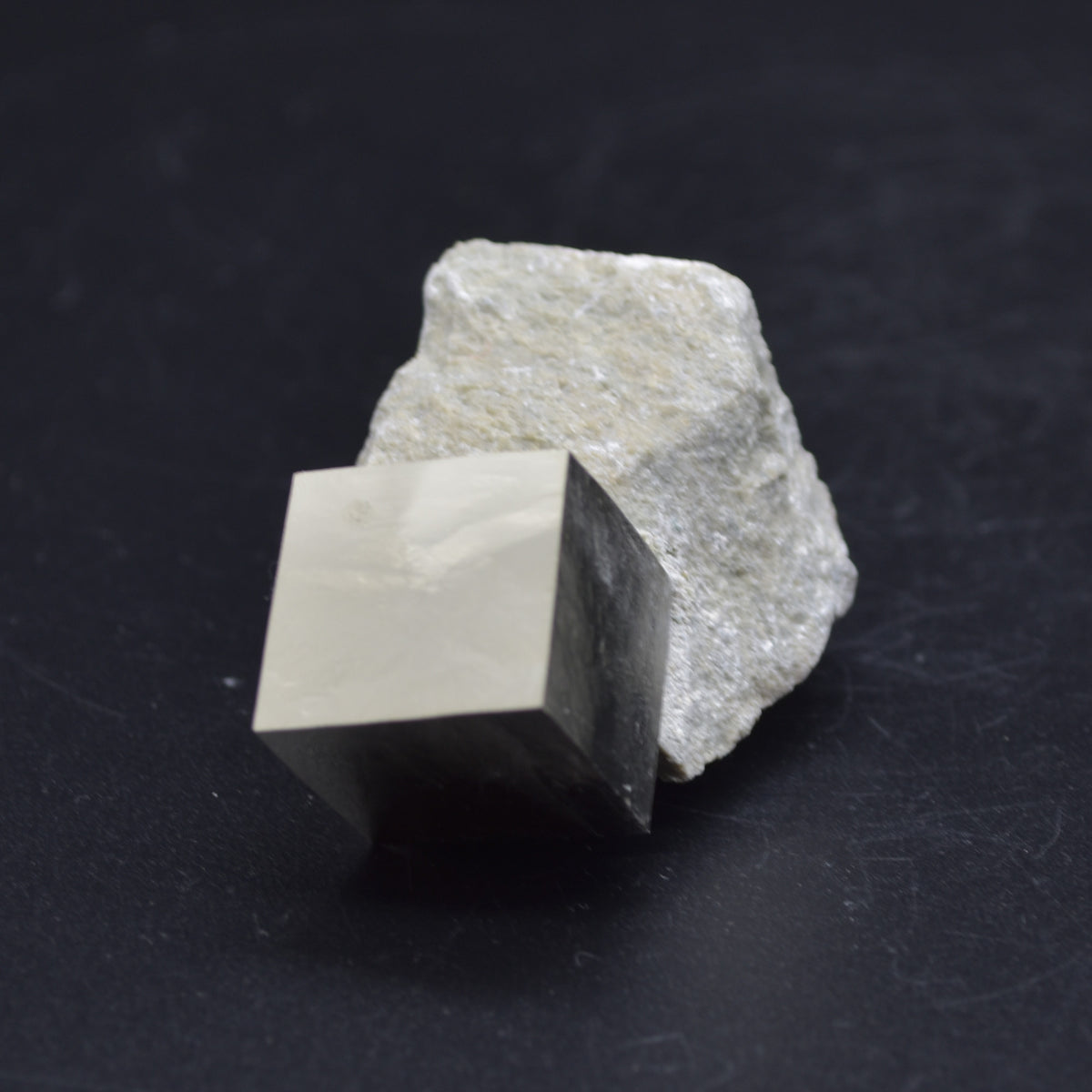Pyrite Natural Crystal Cube Cluster in Basalt Matrix from Navajun, Spain, Fools Gold, 65 grams #38