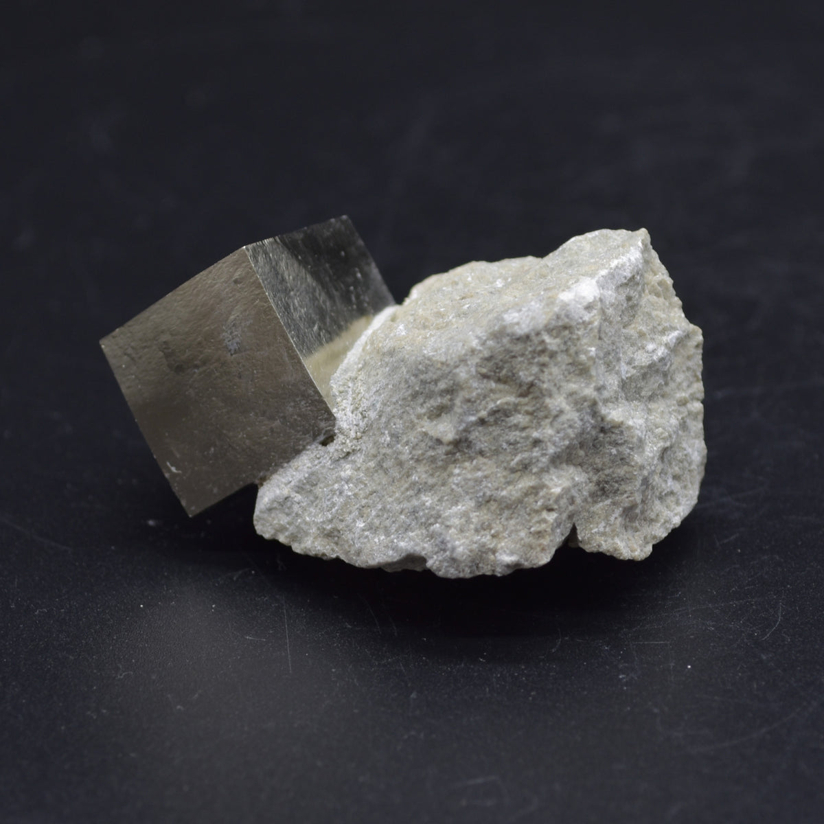 Pyrite Natural Crystal Cube Cluster in Basalt Matrix from Navajun, Spain, Fools Gold, 65 grams #38