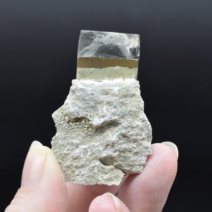 Pyrite Natural Crystal Cube Cluster in Basalt Matrix from Navajun, Spain, Fools Gold, 65 grams #38