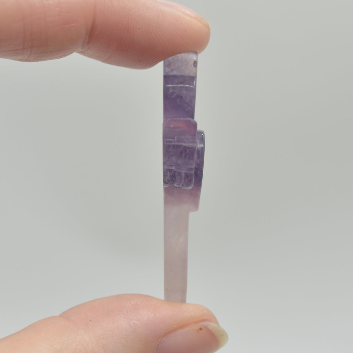 Rainbow Fluorite Crystal Carved Cross With Wings - 4.5cm - #03
