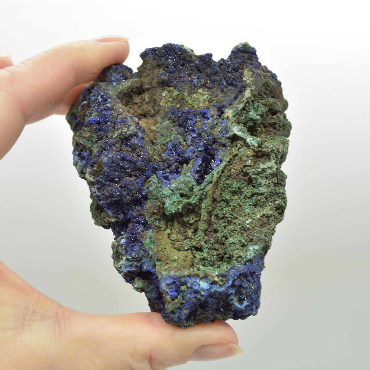Raw Azurite Crystal Free Standing Freeform / Free Form - 355 grams #01