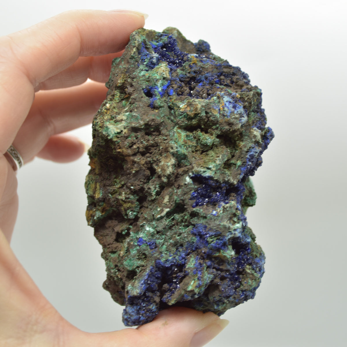 Raw Azurite Crystal Free Standing Freeform / Free Form - 355 grams #01
