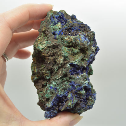 Raw Azurite Crystal Free Standing Freeform / Free Form - 355 grams #01