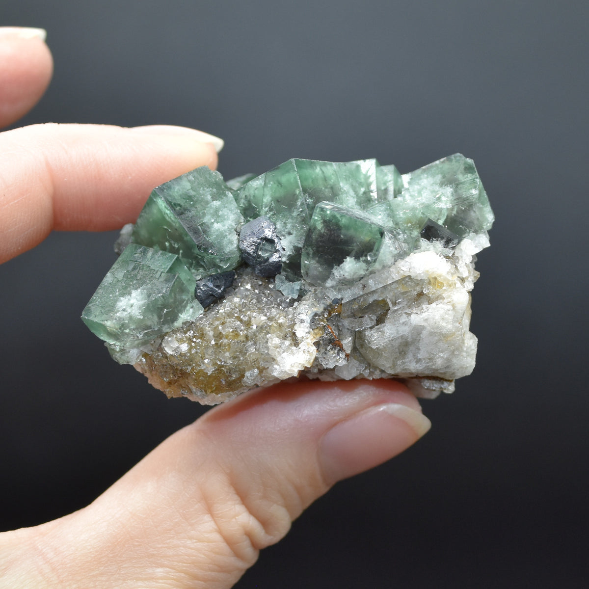 Diana Maria Fluorite Raw Cluster Specimen with Quartz - Sourced UK - 78 grams #339