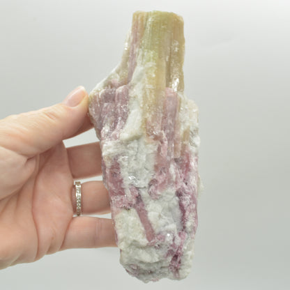 Raw Rubelite - Quartz Matrix with Pink Tourmaline Specimen Rock - 454 grams #01
