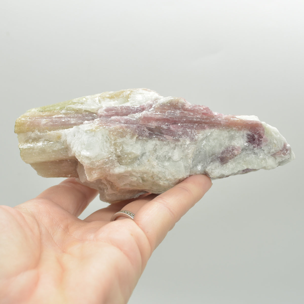 Raw Rubelite - Quartz Matrix with Pink Tourmaline Specimen Rock - 454 grams #01