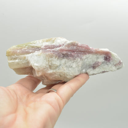 Raw Rubelite - Quartz Matrix with Pink Tourmaline Specimen Rock - 454 grams #01