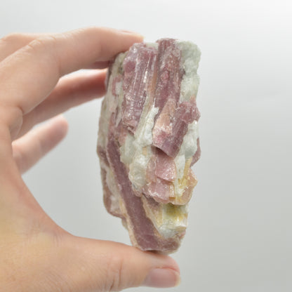 Raw Rubelite - Quartz Matrix with Pink Tourmaline Specimen Rock - 346 grams #09