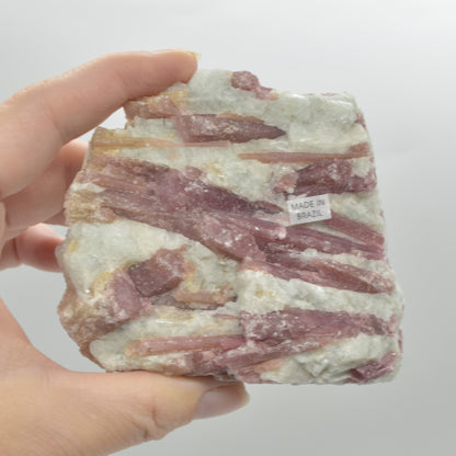 Raw Rubelite - Quartz Matrix with Pink Tourmaline Specimen Rock - 346 grams #09
