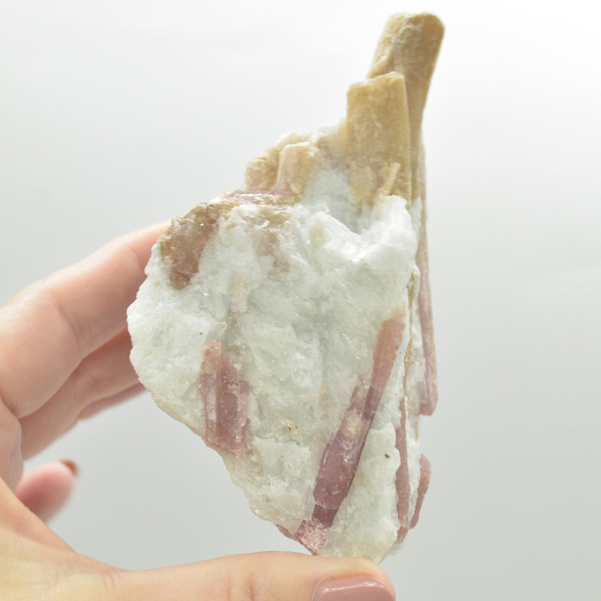 Raw Rubelite - Quartz Matrix with Pink Tourmaline Specimen Rock - 328 grams #14