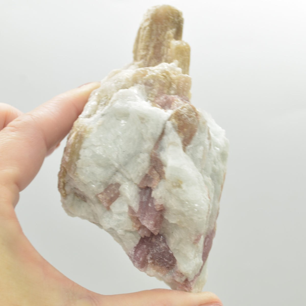 Raw Rubelite - Quartz Matrix with Pink Tourmaline Specimen Rock - 328 grams #14