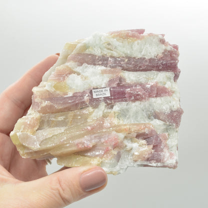 Raw Rubelite - Quartz Matrix with Pink Tourmaline Specimen Rock - 594 grams #29