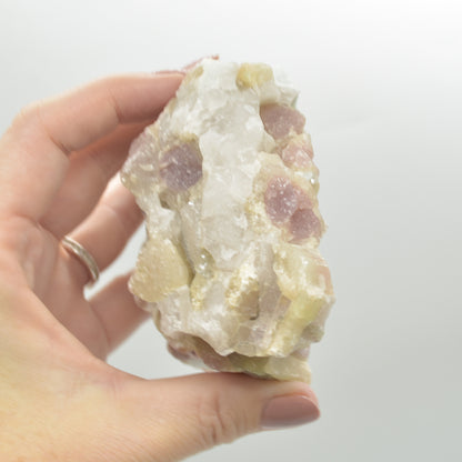 Raw Rubelite - Quartz Matrix with Pink Tourmaline Specimen Rock - 594 grams #29