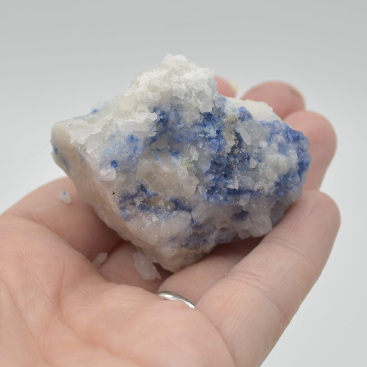 Raw Dumortierite in Quartz Specimen Rock - 79 grams