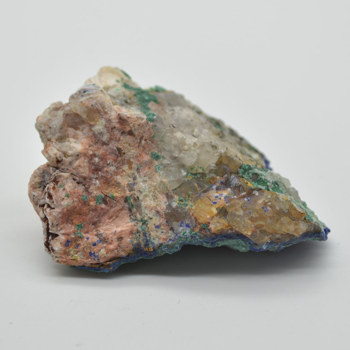 Azurite Malachite Calcite Specimen Matrix Rock - 120 grams