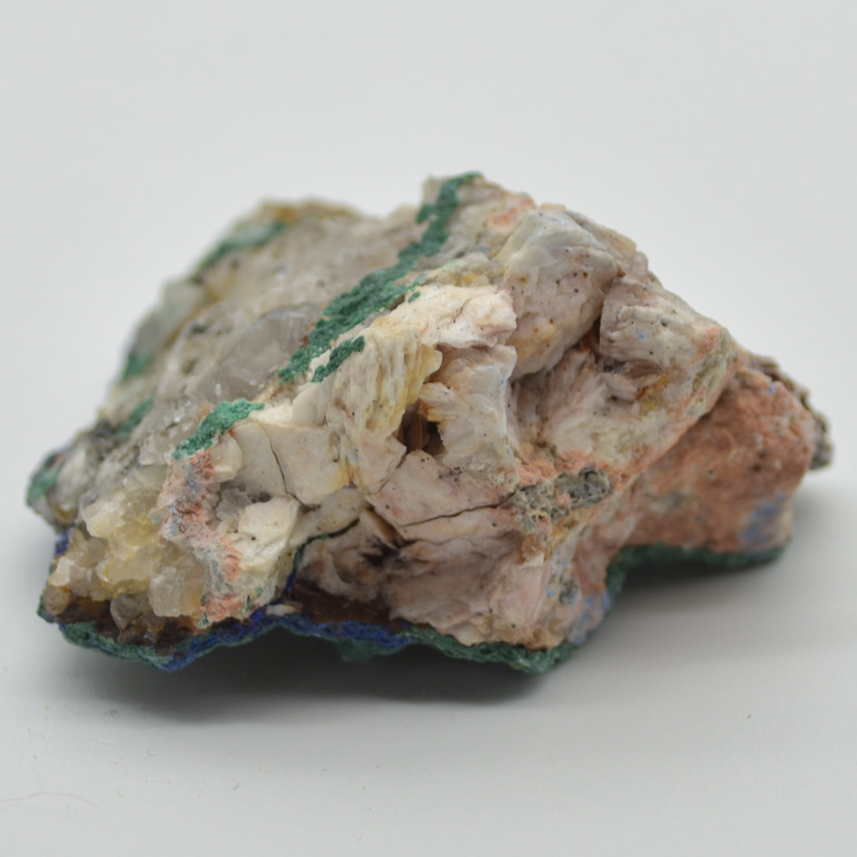 Azurite Malachite Calcite Specimen Matrix Rock - 120 grams