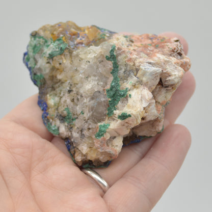 Azurite Malachite Calcite Specimen Matrix Rock - 120 grams