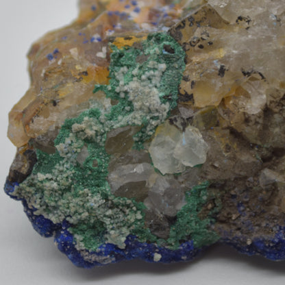 Azurite Malachite Calcite Specimen Matrix Rock - 120 grams