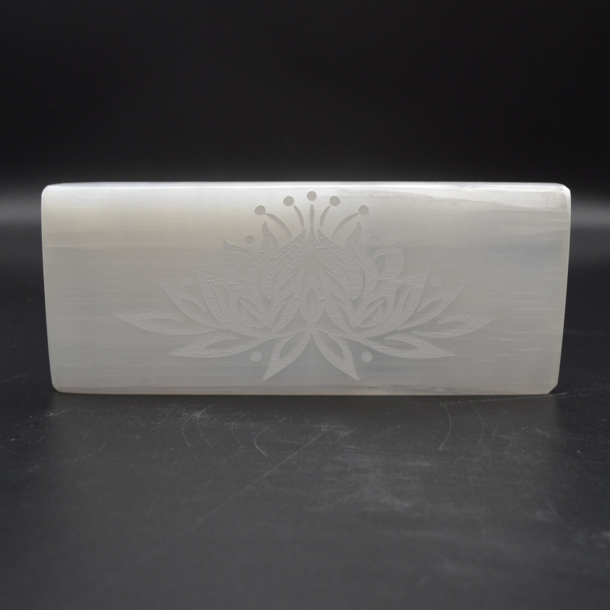 Large Selenite Charging Plate with Lotus Flower - 20cm - 1 Count