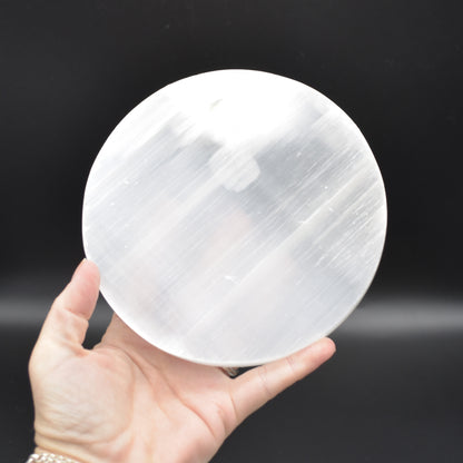 Selenite Round Charging Plate - 14.5cm - 1 Count