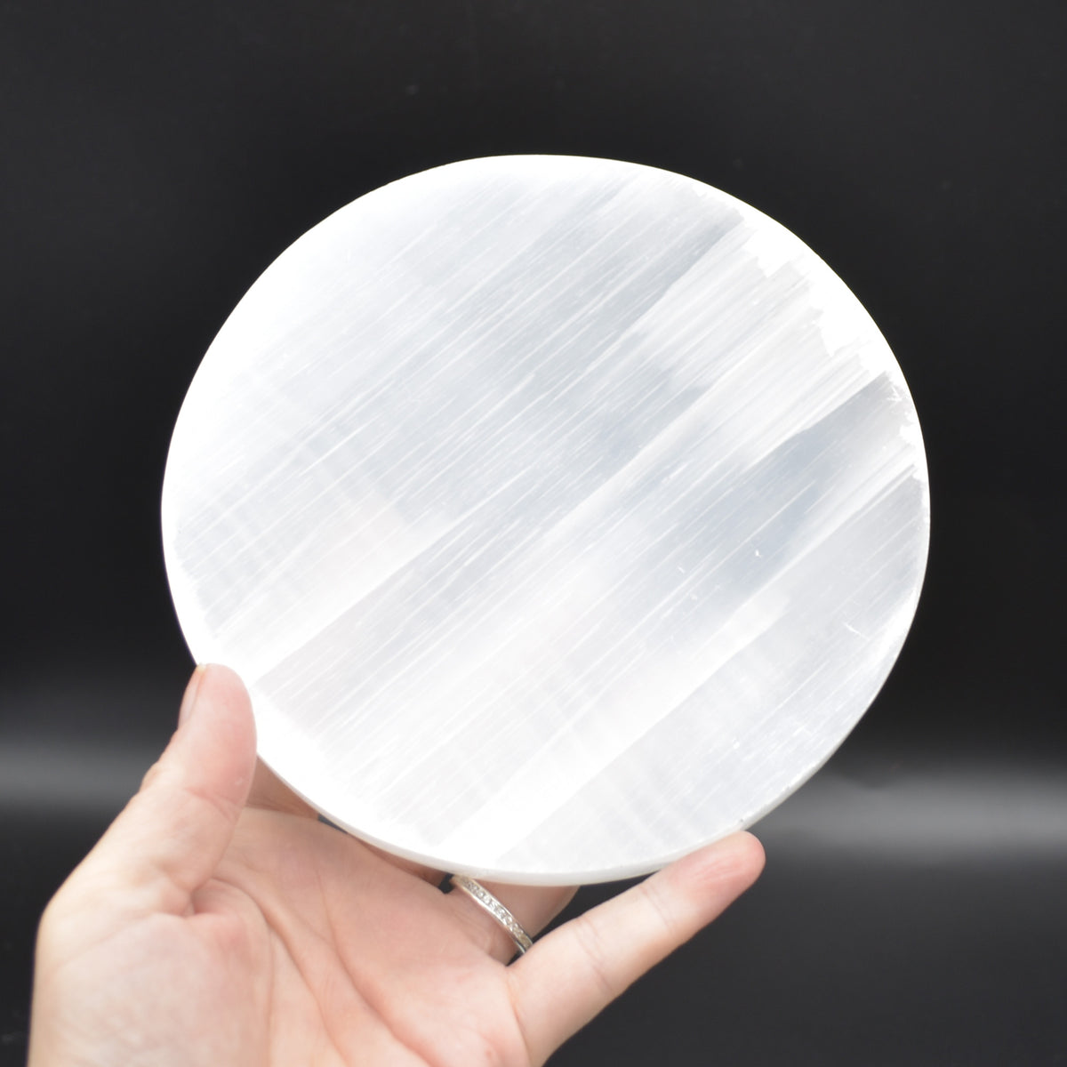 Selenite Round Charging Plate - 14.5cm - 1 Count