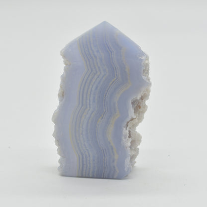 High Quality Blue Lace Agate Tower Point Slice - 6.9cm x 4cm x 1.6cm - 84 grams - #03