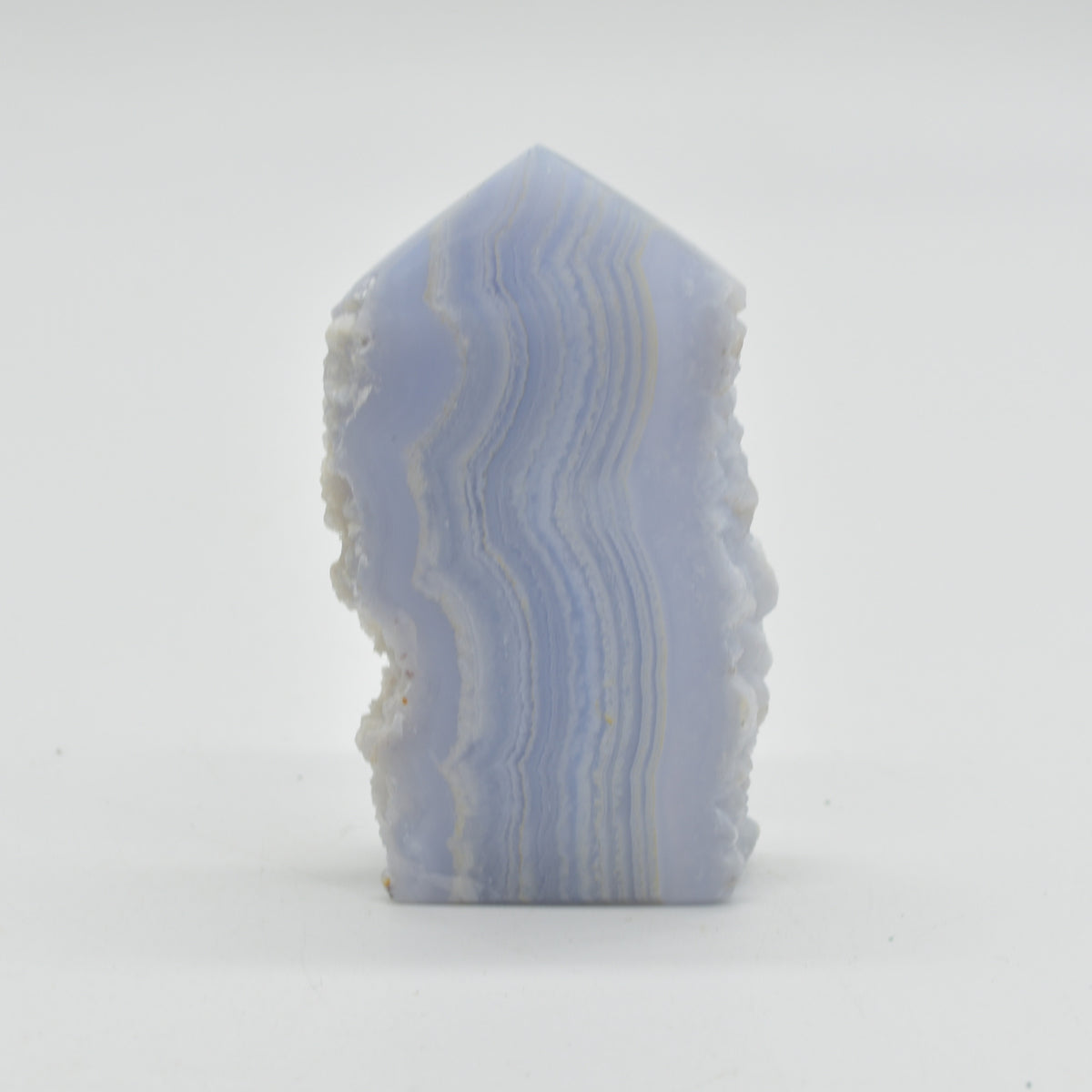High Quality Blue Lace Agate Tower Point Slice - 6.9cm x 4cm x 1.6cm - 84 grams - #03