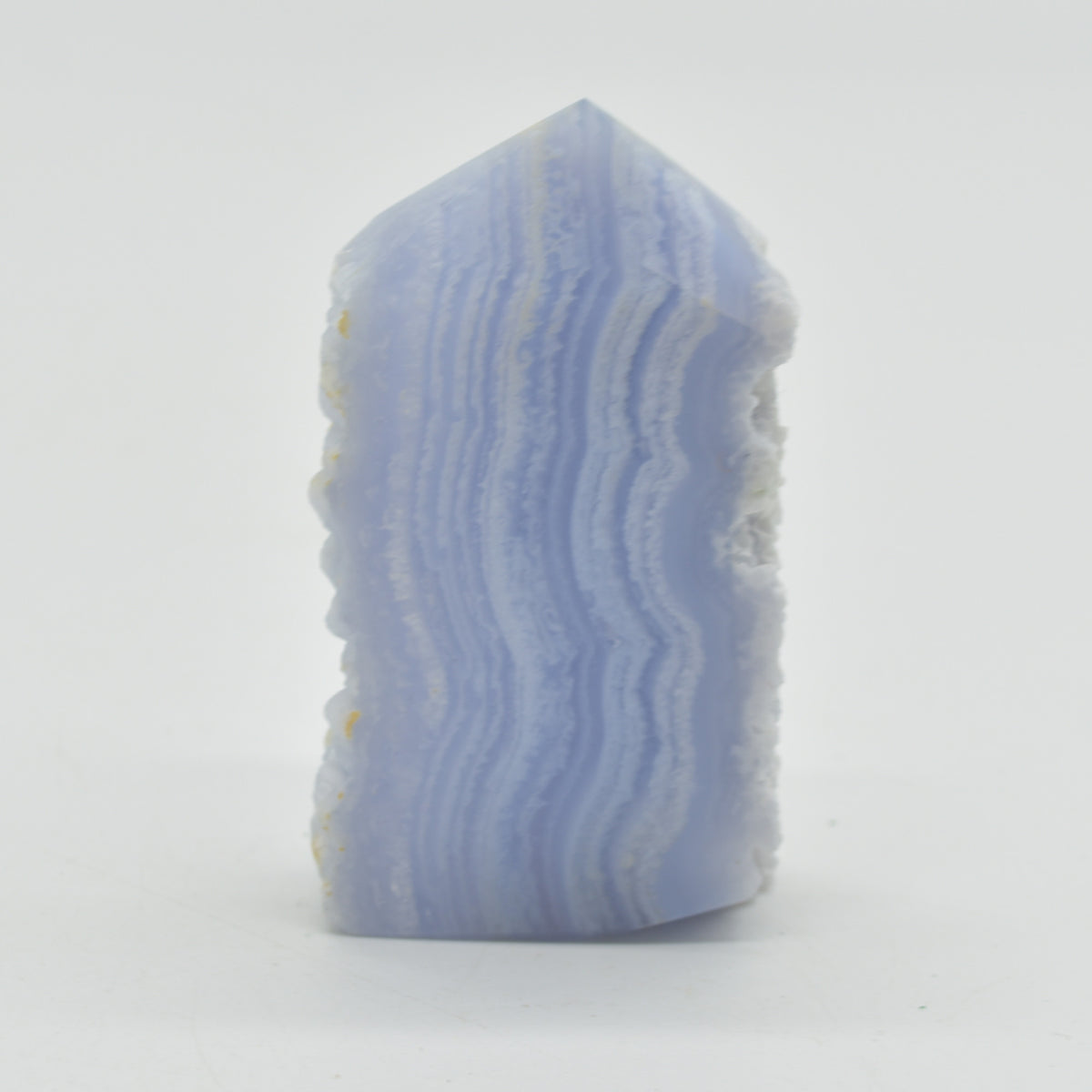 High Quality Blue Lace Agate Tower Point Slice - 6.3cm x 3.5cm x 1.6cm - 72 grams - #08