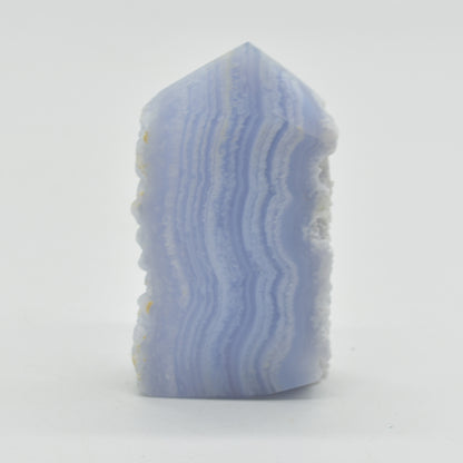 High Quality Blue Lace Agate Tower Point Slice - 6.3cm x 3.5cm x 1.6cm - 72 grams - #08