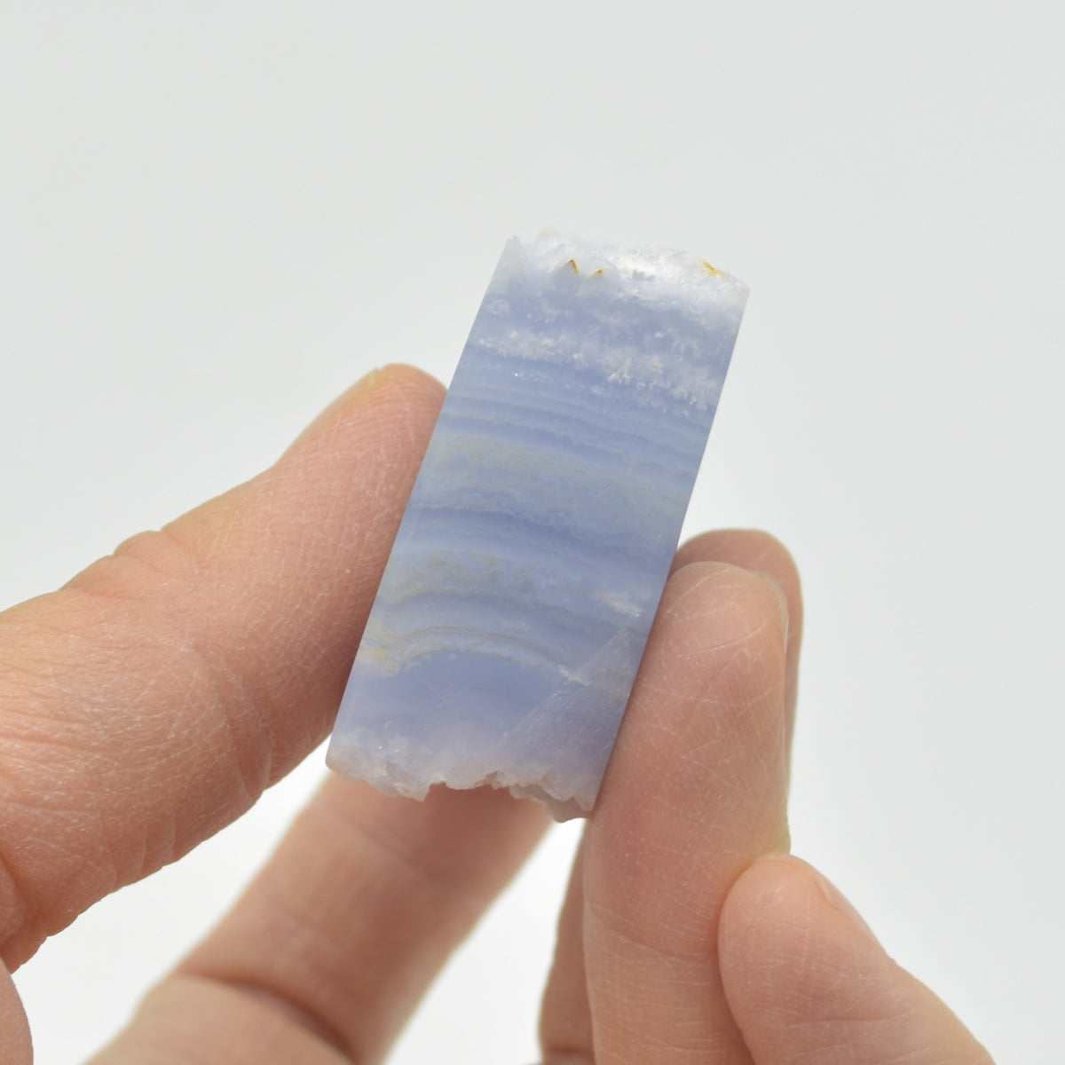 High Quality Blue Lace Agate Tower Point Slice - 6.3cm x 3.5cm x 1.6cm - 72 grams - #08