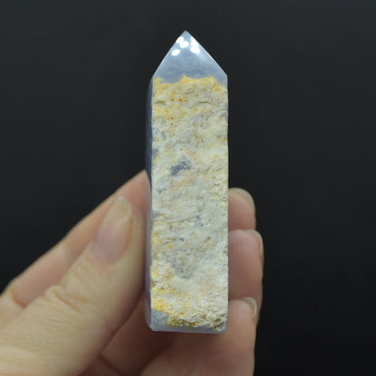 High Quality Blue Lace Agate Tower Point Slice - 6.5cm x 4cm x 1.6cm - 82 grams - #09