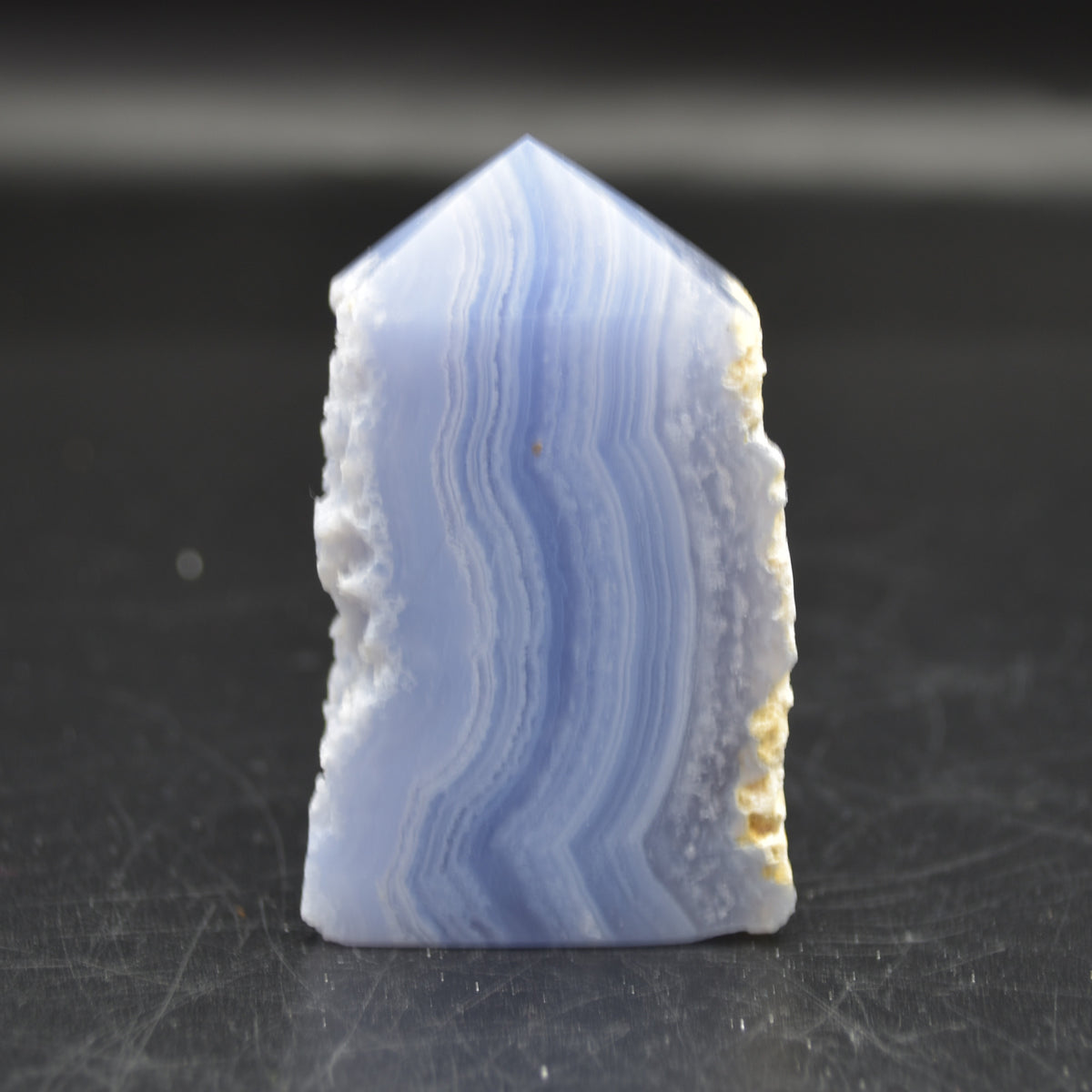 High Quality Blue Lace Agate Tower Point Slice - 6.5cm x 4cm x 1.6cm - 82 grams - #09