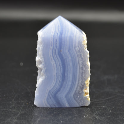 High Quality Blue Lace Agate Tower Point Slice - 6.5cm x 4cm x 1.6cm - 82 grams - #09