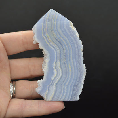 High Quality Blue Lace Agate Tower Point Slice - 8cm x 4.1cm x 1.5cm - 90 grams - #13