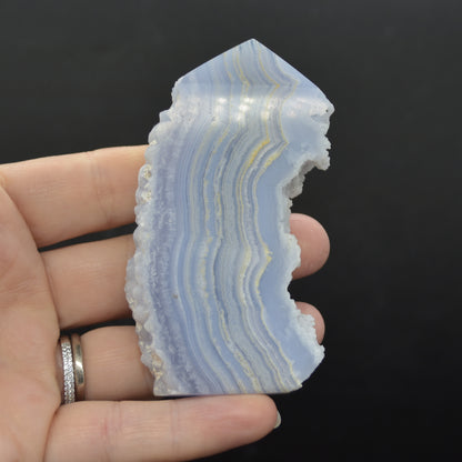 High Quality Blue Lace Agate Tower Point Slice - 8cm x 4.1cm x 1.5cm - 90 grams - #13