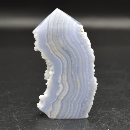High Quality Blue Lace Agate Tower Point Slice - 8cm x 4.1cm x 1.5cm - 90 grams - #13