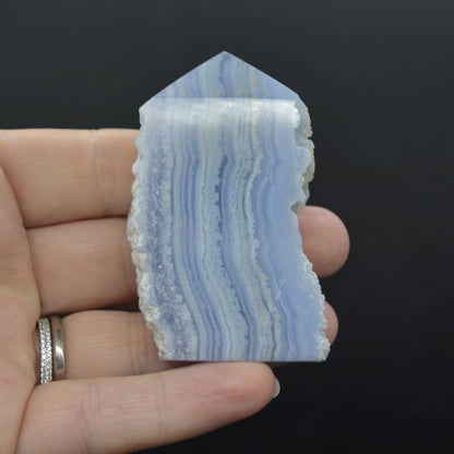 High Quality Blue Lace Agate Tower Point Slice - 6.3cm x 3.5cm x 1.5cm - 70 grams - #14