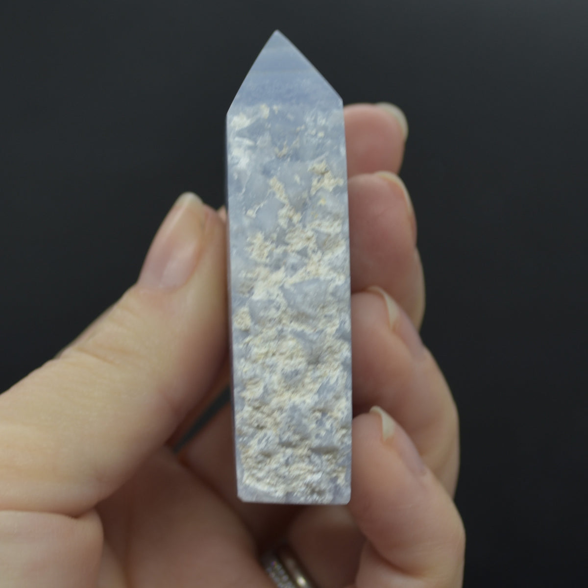 High Quality Blue Lace Agate Tower Point Slice - 6.3cm x 3.5cm x 1.5cm - 70 grams - #14