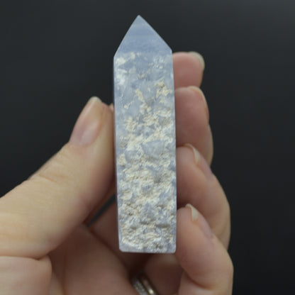 High Quality Blue Lace Agate Tower Point Slice - 6.3cm x 3.5cm x 1.5cm - 70 grams - #14