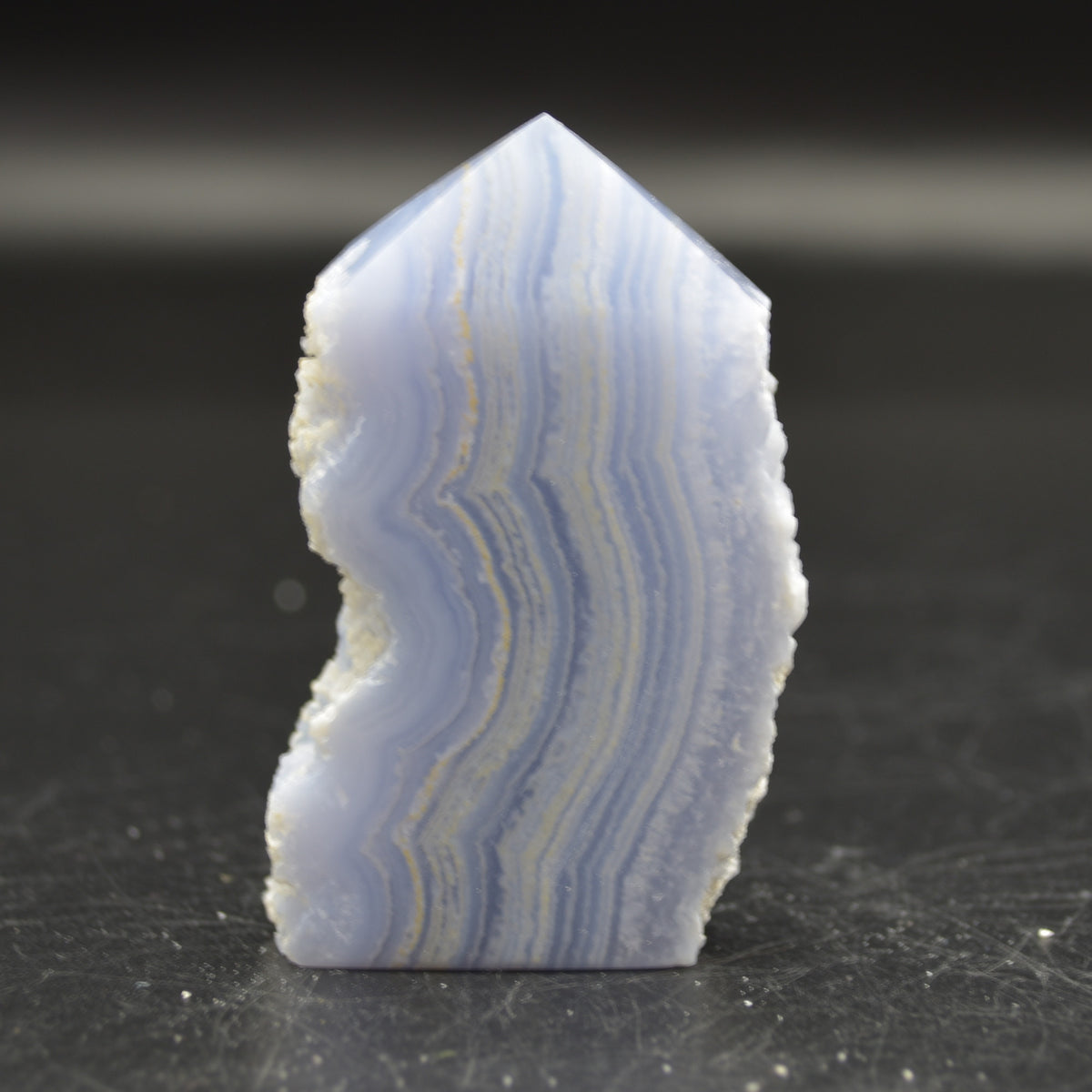 High Quality Blue Lace Agate Tower Point Slice - 6.3cm x 3.5cm x 1.5cm - 70 grams - #14
