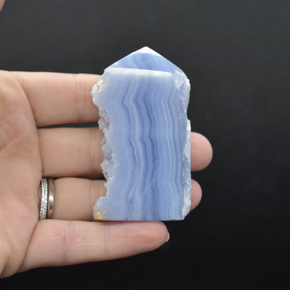 High Quality Blue Lace Agate Tower Point Slice - 6.5cm x 3.6cm x 1.5cm - 70 grams - #16