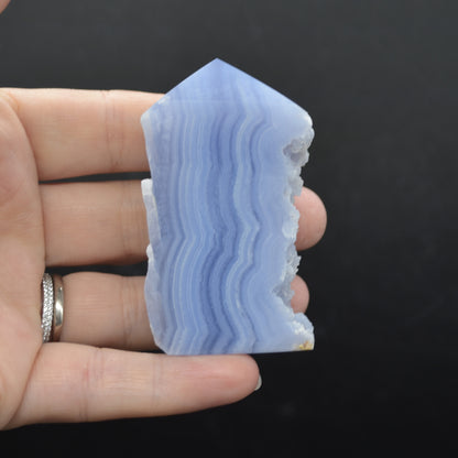 High Quality Blue Lace Agate Tower Point Slice - 6.5cm x 3.6cm x 1.5cm - 70 grams - #16