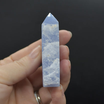 High Quality Blue Lace Agate Tower Point Slice - 6.5cm x 3.6cm x 1.5cm - 70 grams - #16