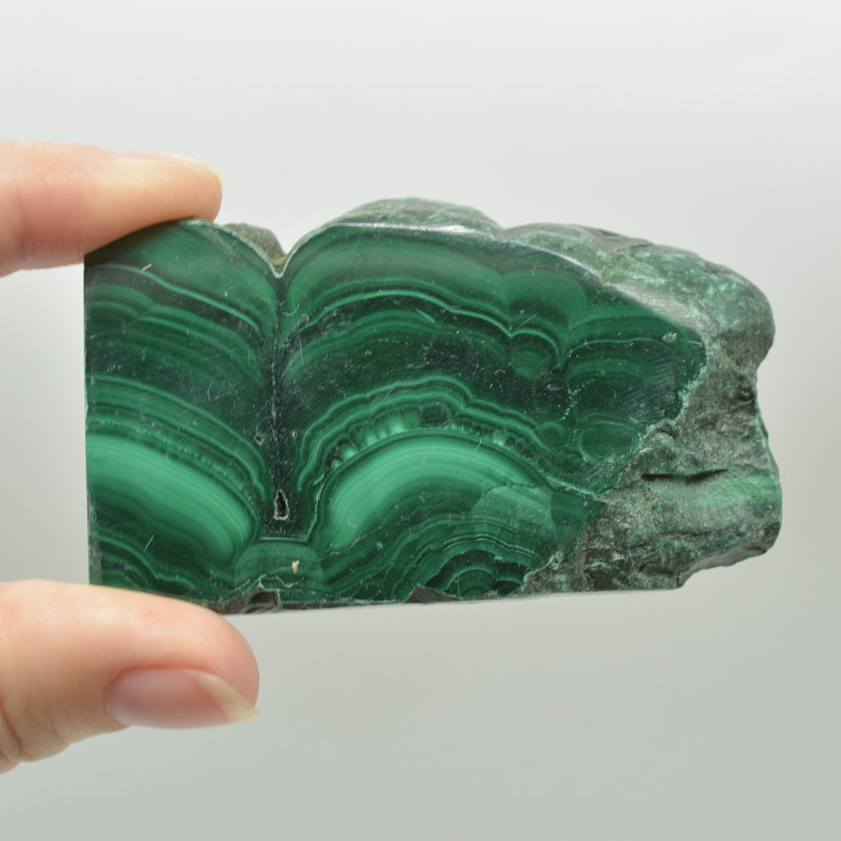 Malachite Crystal Freeform Slice, Slab - 4.4cm x 7.3cm x 0.8cm - 91 grams - #11