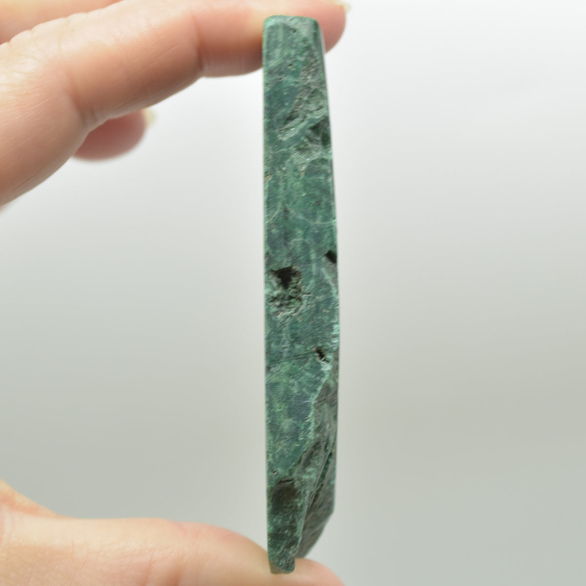 Malachite Crystal Freeform Slice, Slab - 4.4cm x 7.3cm x 0.8cm - 91 grams - #11