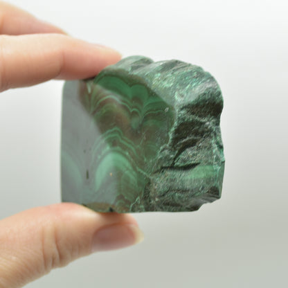 Malachite Crystal Freeform Slice, Slab - 4.4cm x 7.3cm x 0.8cm - 91 grams - #11