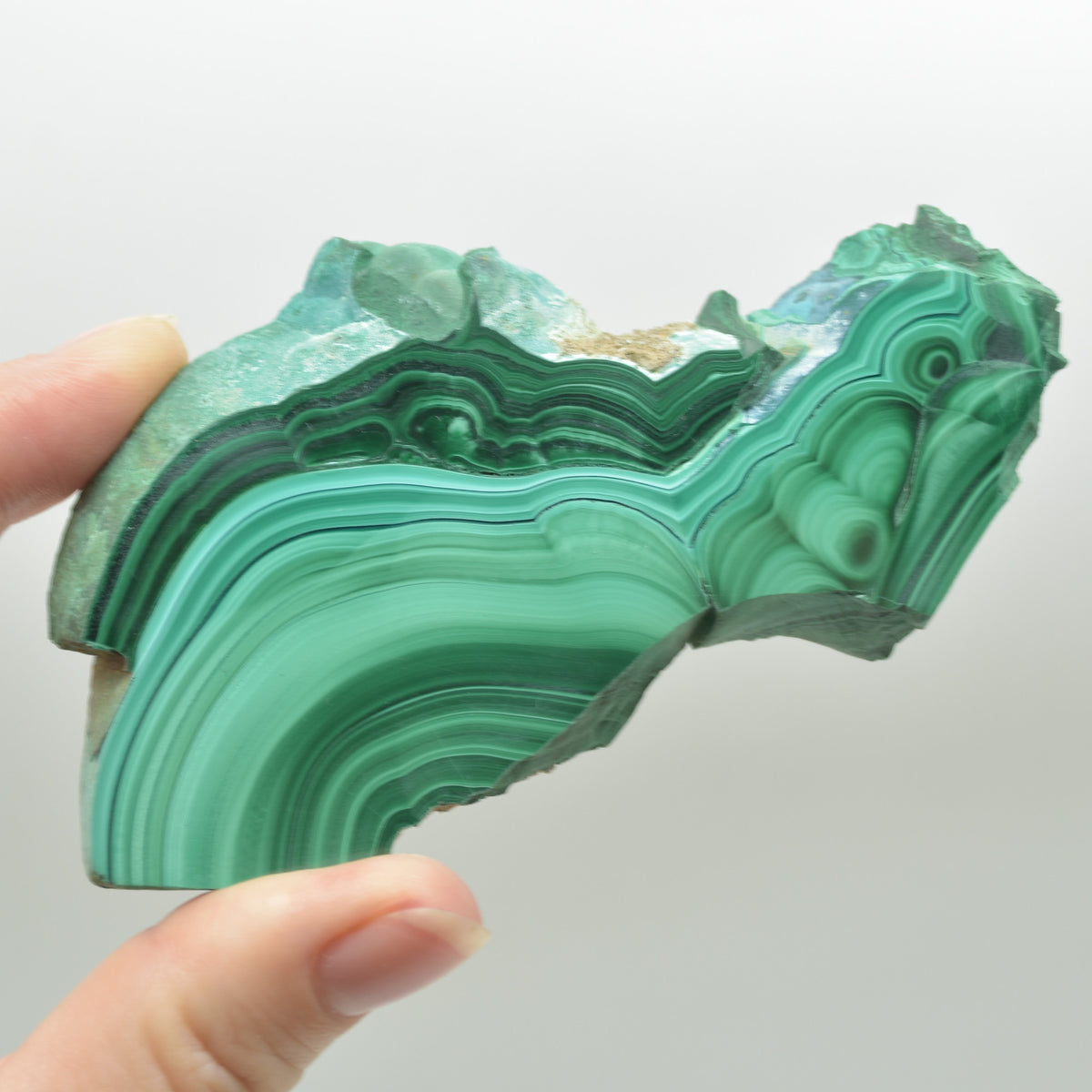 Malachite Crystal Freeform Slice, Slab - 5.7cm x 10cm x 1.2cm - 137 grams - #12