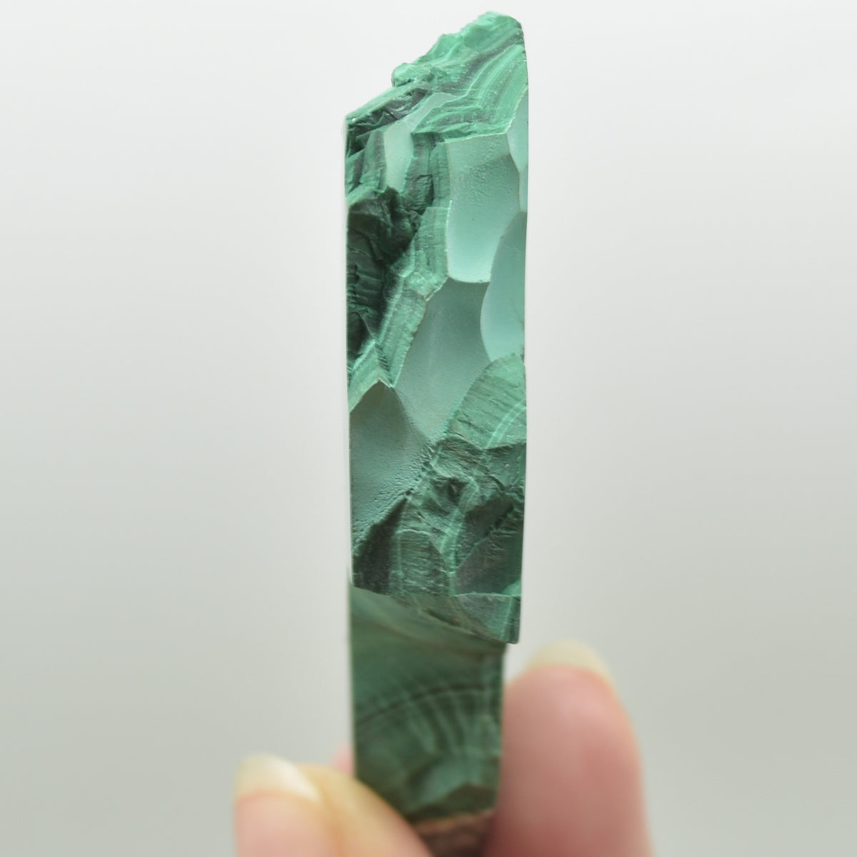 Malachite Crystal Freeform Slice, Slab - 5.7cm x 10cm x 1.2cm - 137 grams - #12