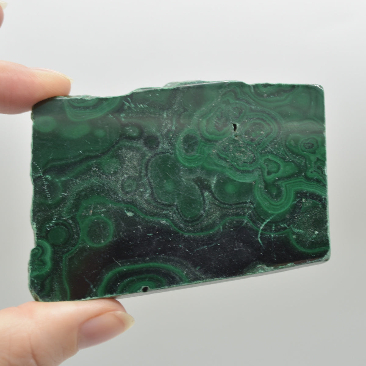 Malachite Crystal Freeform Slice, Slab - 7.9cm x 5.4cm x 0.9cm - 139 grams - #13