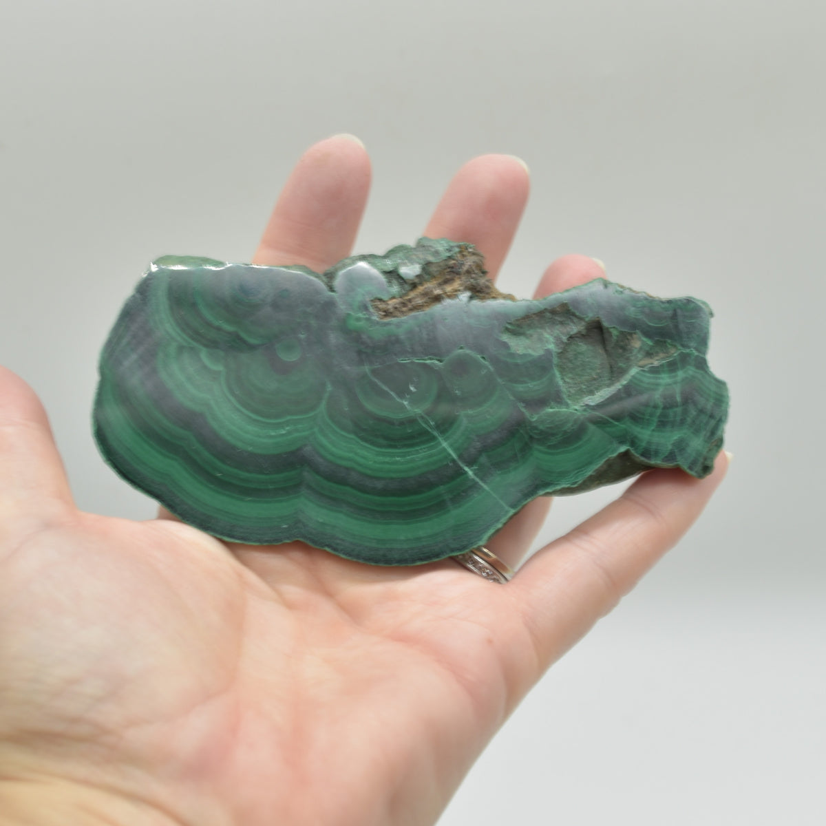 Malachite Crystal Freeform Slice, Slab - 5.8cm x 11.1cm x 1.3cm - 191 grams - #14